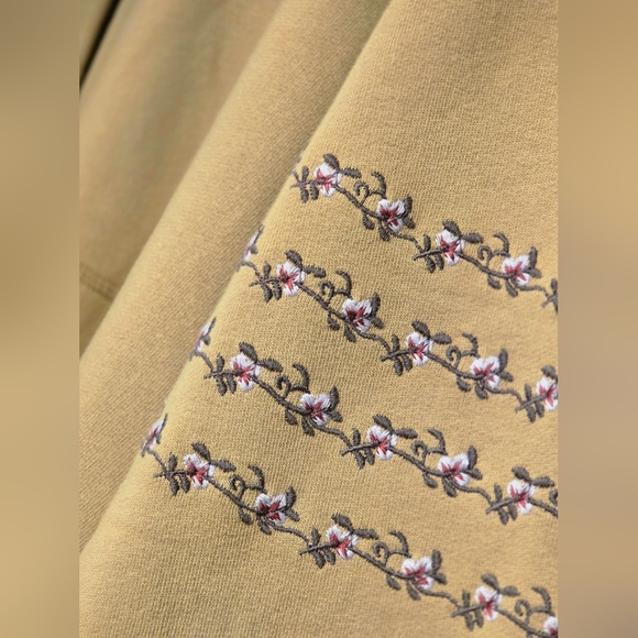 NWT FP Movement by Free People Floral Embroidered Hoodie - Olive - Picture 9 of 12